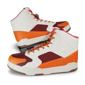 Patrick Ewing Rebound High Top Basketball Shoes Men‎ 10 Orange Brown 1RMBE09-907